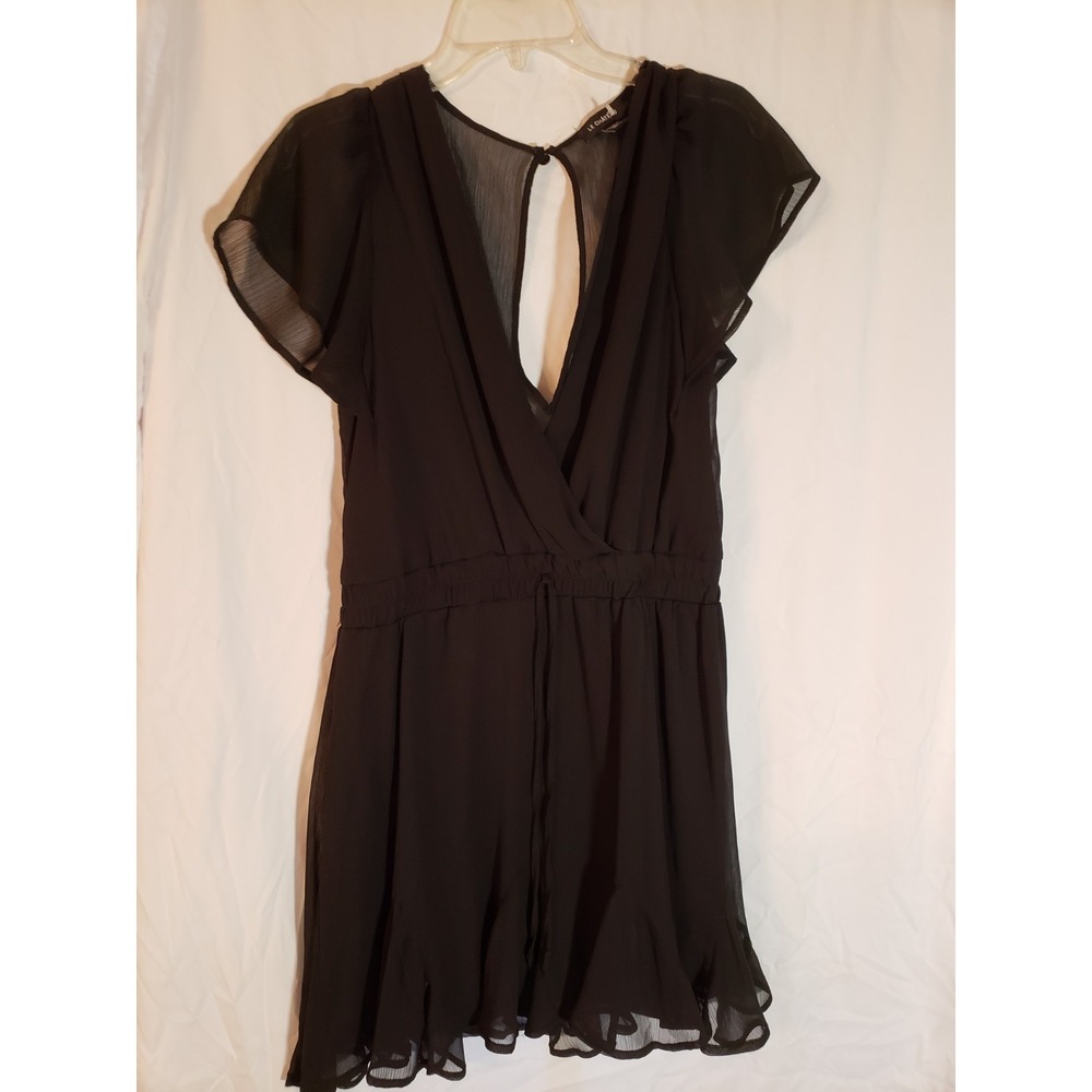 Women's Le Chateau Black Short Sleeve Flutter Dress Size XL